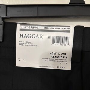 Haggar Black Classic Fit Trousers